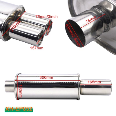 Exhaust pipe Universal Straight Exhaust with Tail Throat - xh-ep052-sl
