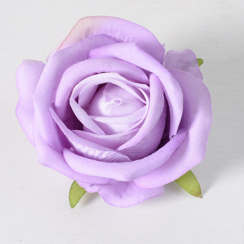 Simulación pequeña franela Rosa flor cabeza boda Boda boda coche escena Hotel diseño flor pared Arco seda Flor al por mayor