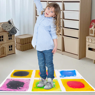 Colorful Waterproof Anti-Slip Mat Classroom Liquid Sensory Floor Toddler Sensory Floor Tiles 6 Pack