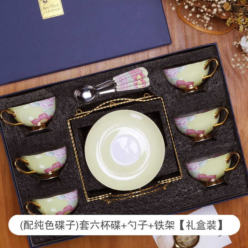 China de hueso taza de café y platillo traje hogar europeo lujo británico tarde té Taza de cerámica juego de té caja de regalo traje