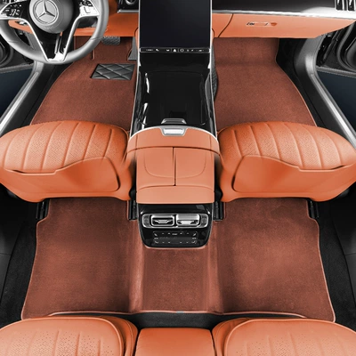 S400L, Mercedes-Benz E300L, GLS, Modelə uyğun ayaqaltı - customized-20mm-thickened-single-piece-drivers-seat-mocha-brown
