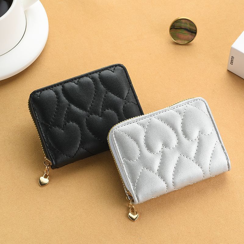 La textura es absolutamente ~ Tarjeta de billetera de amor multifuncional para mujer nueva posición de tarjeta multi-anti-desmagnetización de gran capacidad exquisita gama alta y compacta