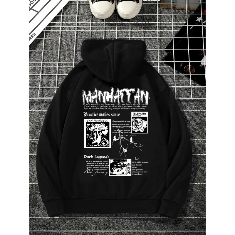 O 11405 Dove Print Men's Hoodie Peace Dove Print Hooded Men's Sweatshirt Cross-Border