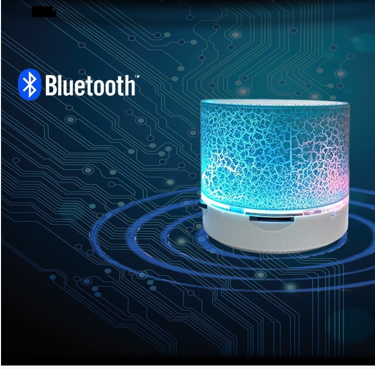 Nuevo mini crack Bluetooth audio tarjeta portátil subwoofer reducción de ruido led luminoso altavoz inalámbrico regalo