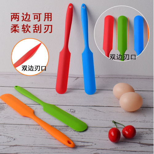 All-in-One Handle Double-Sided Silicone Scraper, Avocado Sauce Mixer Spatula, Cake Baking Scraper