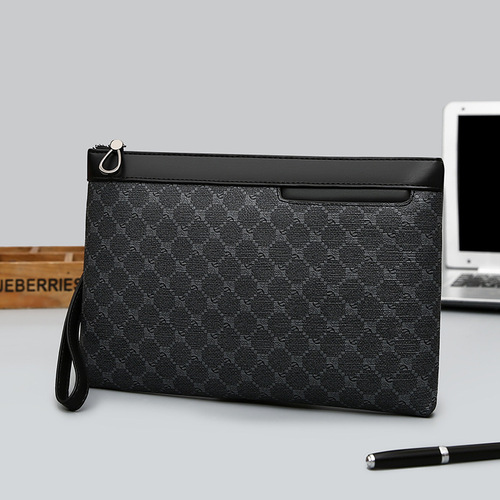 Hand-held bag new style trendy large capacity casual business envelope bag soft leather hand-grabbing bag for men men's small bag