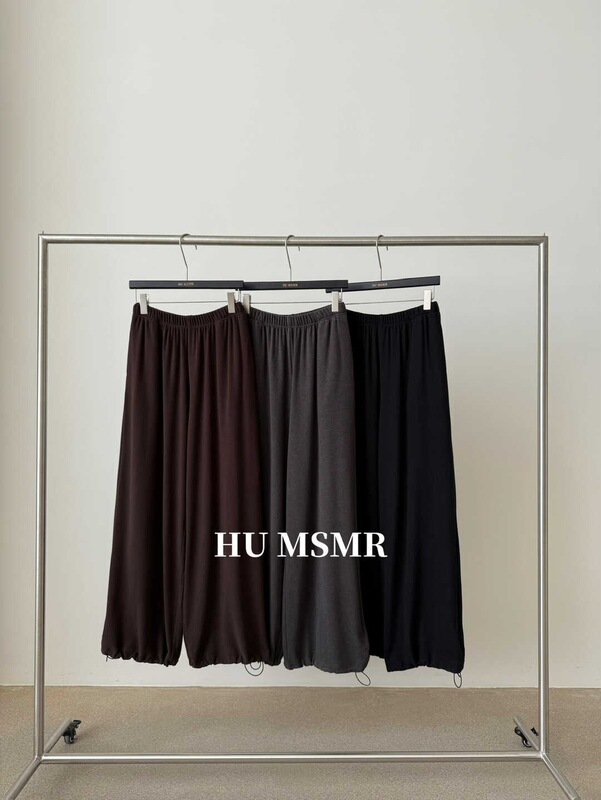 广州十三行HUMSMR秋上新时尚百搭松紧腰设计宽松直筒休闲裤G0133|undefined