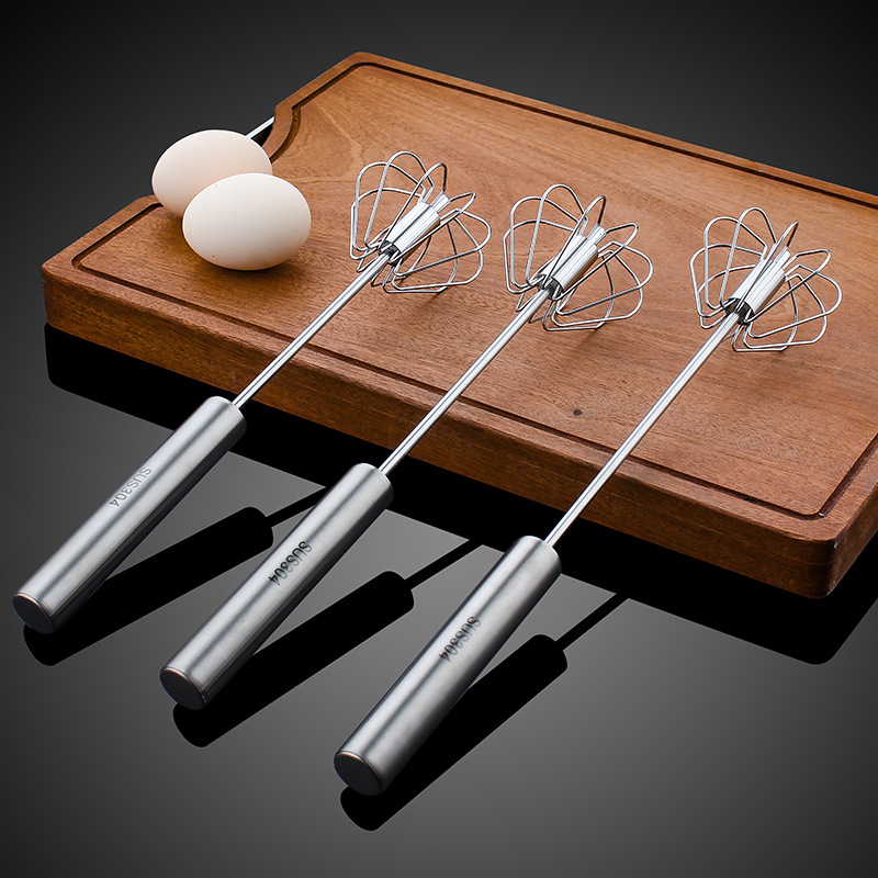 Stainless Steel Semi-automatic Egg Whisk Handheld Baking Mixer_voghion.com