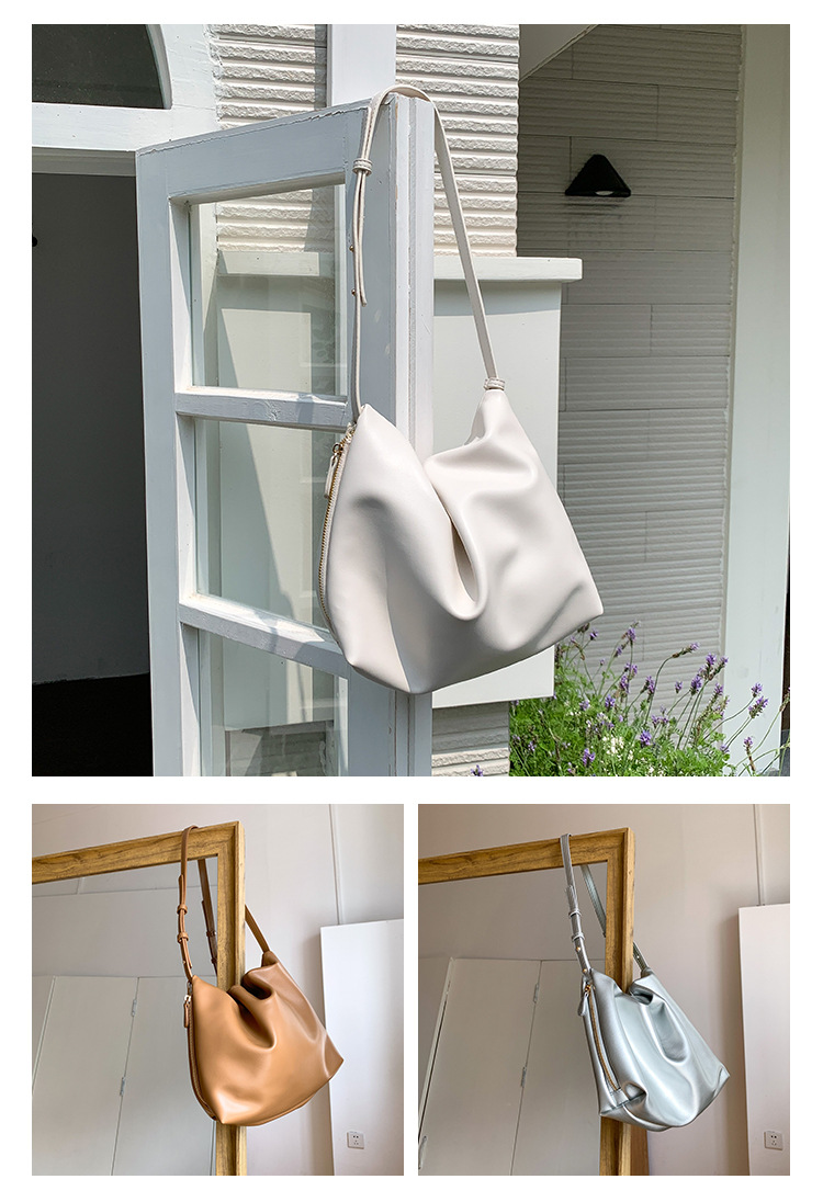 Nuova borsa a tracolla con cerniera laterale creativa per donna, borsa a mano alla moda e semplice, borsa sottobraccio in morbido PU con arco di trionfo_voghion.com