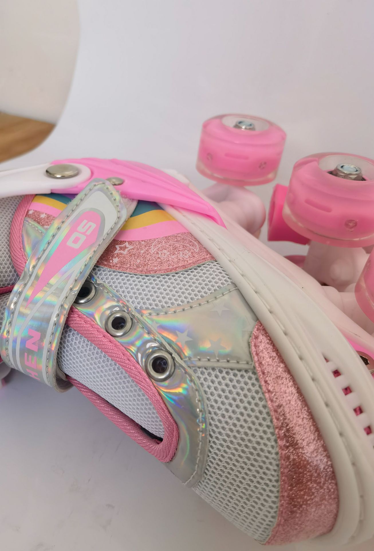 Verstellbare Doppelreihen-Rollschuhe, vierrädrige Inlineskates für Eisbahnen, für Jungen, Mädchen und Grundschüler_voghion.com
