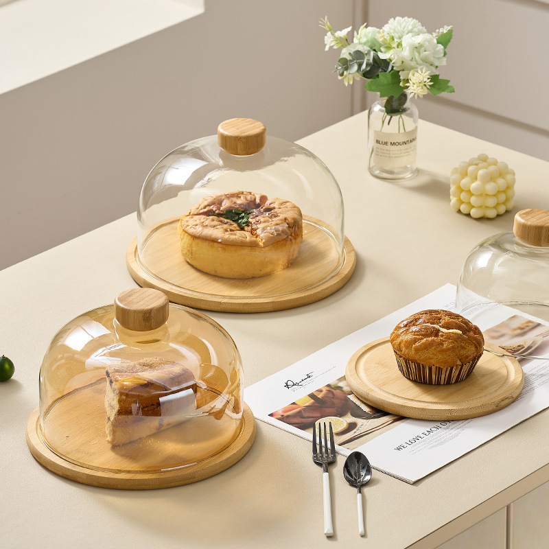 Amazon's Best-Selling New Year's Eve Themed Bamboo Plate with Champagne Glass Lid Cake Dessert Snack Tray