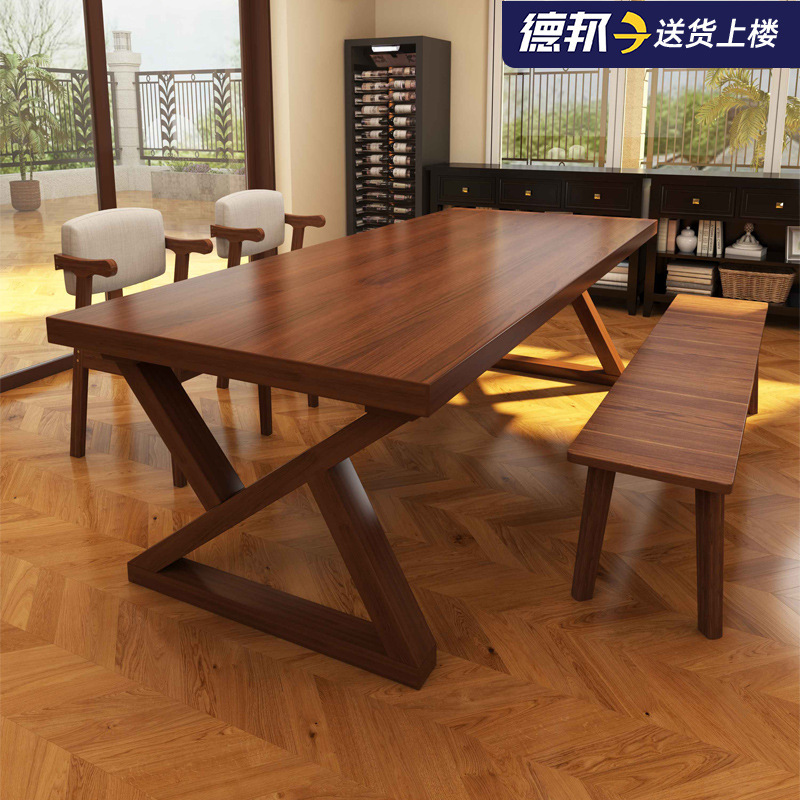 Solid Wood Desk New Chinese Style Living Room Computer Desk Home Study Table Student Writing Desk Long Large Board Table