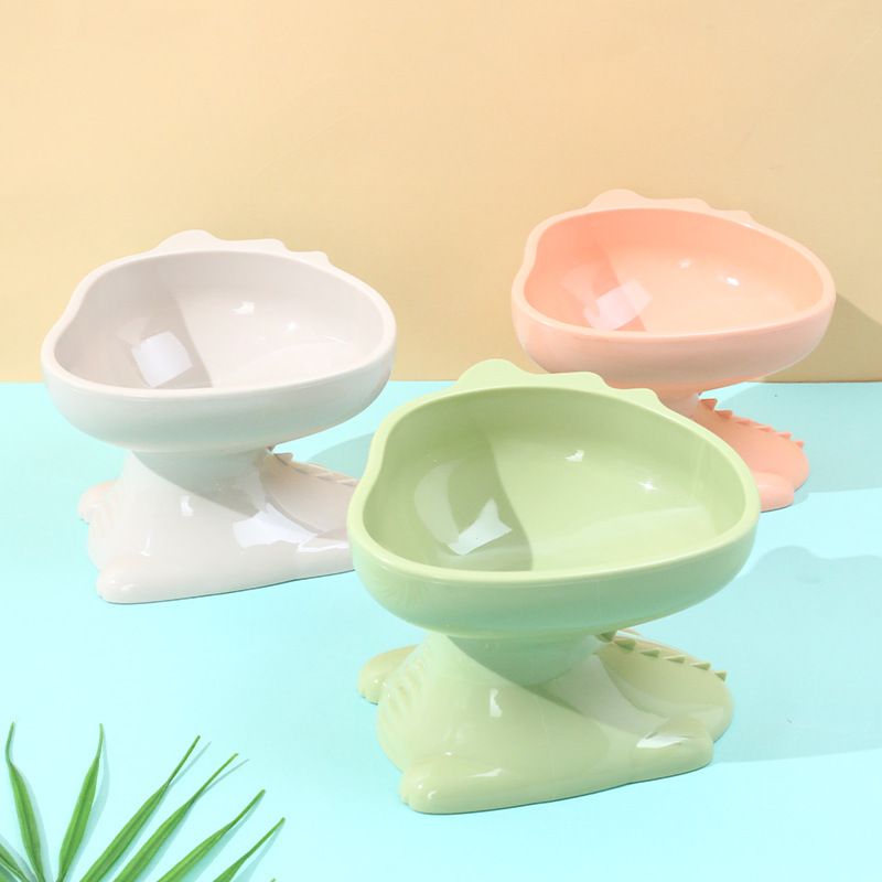 Hawo Luz de lujo cuello protección gato cabeza mascota agua potable alimentación tazón dibujos animados afortunado gato plato comida gato suministros al por mayor