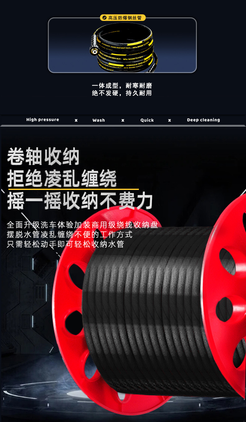 Cleaning Machine, Car Washing Machine, Ultra-High Pressure, High-Power Household Cleaning Machine, Pressurized Water Gun, Powerful Floor Washing Machine for Vehicles
