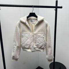 Alo yoga秋冬新款羊羔毛立领短款保暖休闲运动百搭棉服拉链外套潮