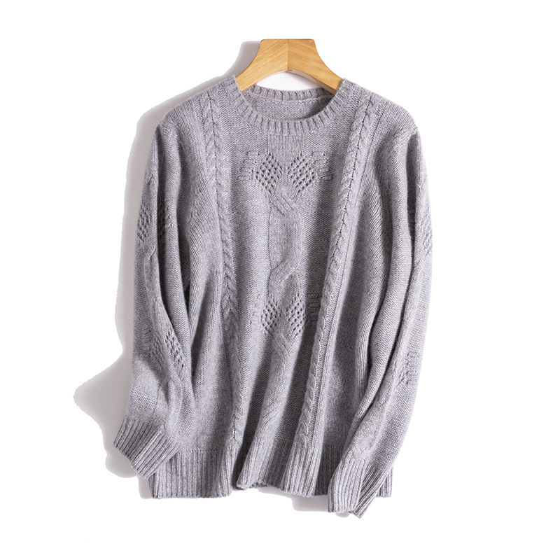 "Consaini Yarn" Heavy Thickened 100 Mountain Cashmere Sweater Crewneck Knitted Sweater All-Match Skin-Friendly Warm Sweater