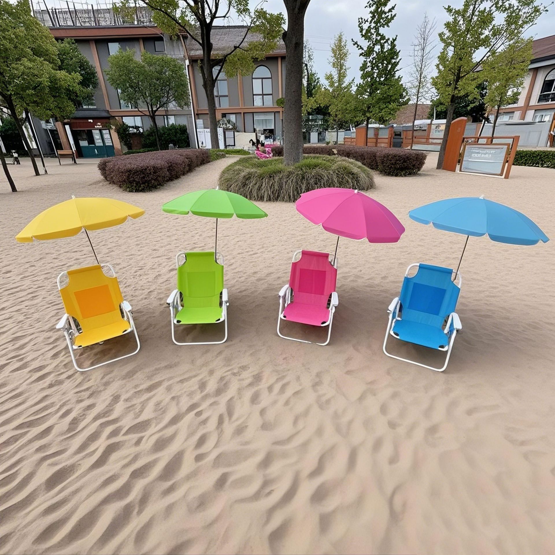 Niños divertidos al aire libre paraguas portátiles para niños silla de playa plegable protección solar paraguas de jardín de infantes fiesta herramienta de protección solar
