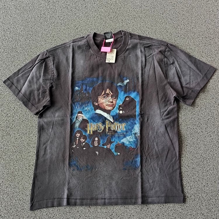 Saint Michael Harry Potter Direct Spray American High Street Heavyweight Vintage Washed Vtg Short-Sleeved T-Shirt for Men