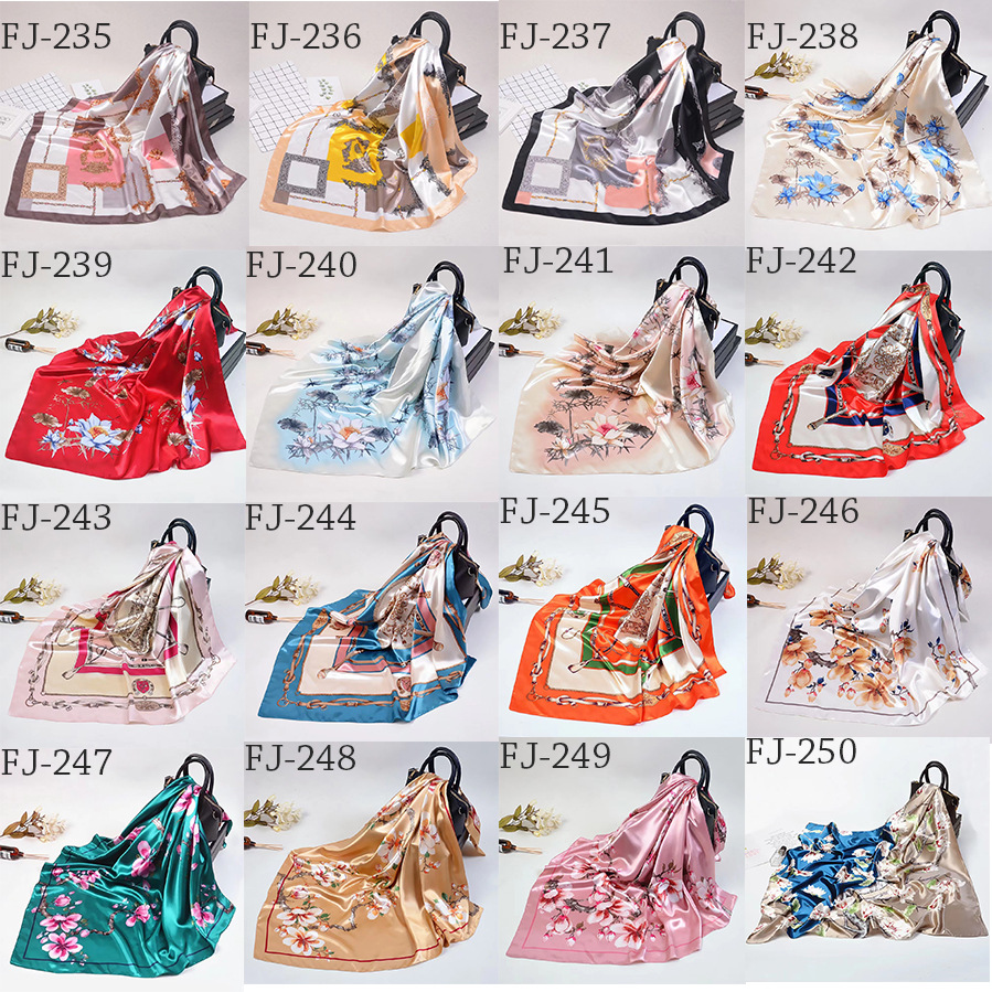 Women's Fashion Printing Satin Silk Scarves display picture 2