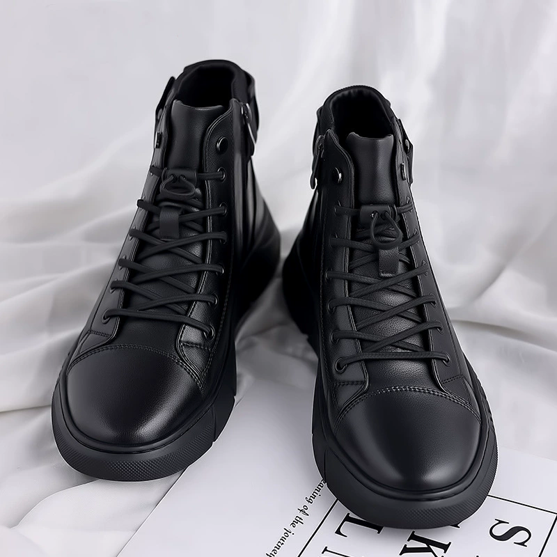 Martens, обувь, мужские нескользящие флисовые высокие ботинки для отдыха, кожаная обувь, низкие ботинки, 2024 года, осень, натуральная кожа