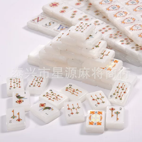New cross-border American mahjong set with Baroque pearls and shells, vintage hand-crafted mahjong set, wholesale from manufacturer