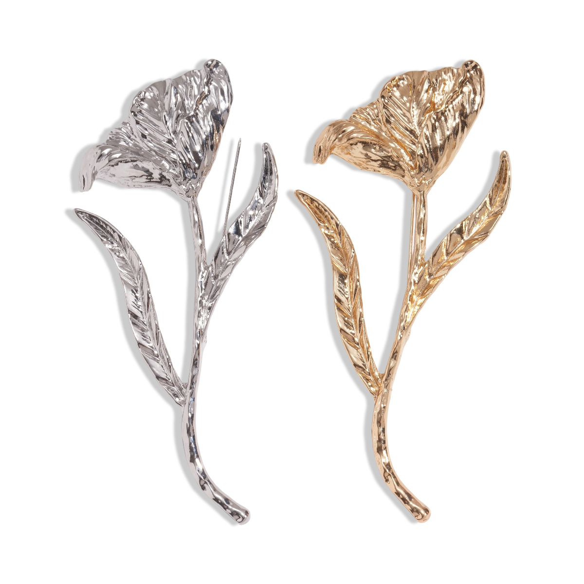 Personalidad europea y americana sensación de metal transfronterizo flor plegada broche temperamento de moda fría nicho accesorios de alta calidad mujer image 6