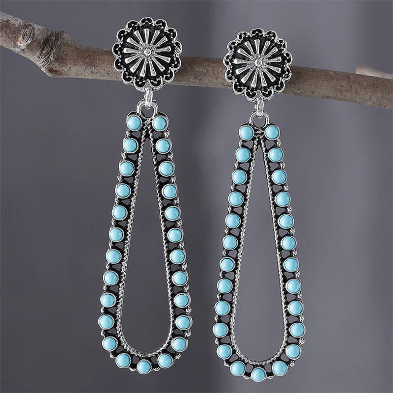 retro earrings drop-shaped