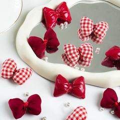 手作りの布芸の格子は綿の蝶結びを充填します。