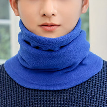 Cozy Double Layer Solid Blue Fleece Scarf Soft Warm����