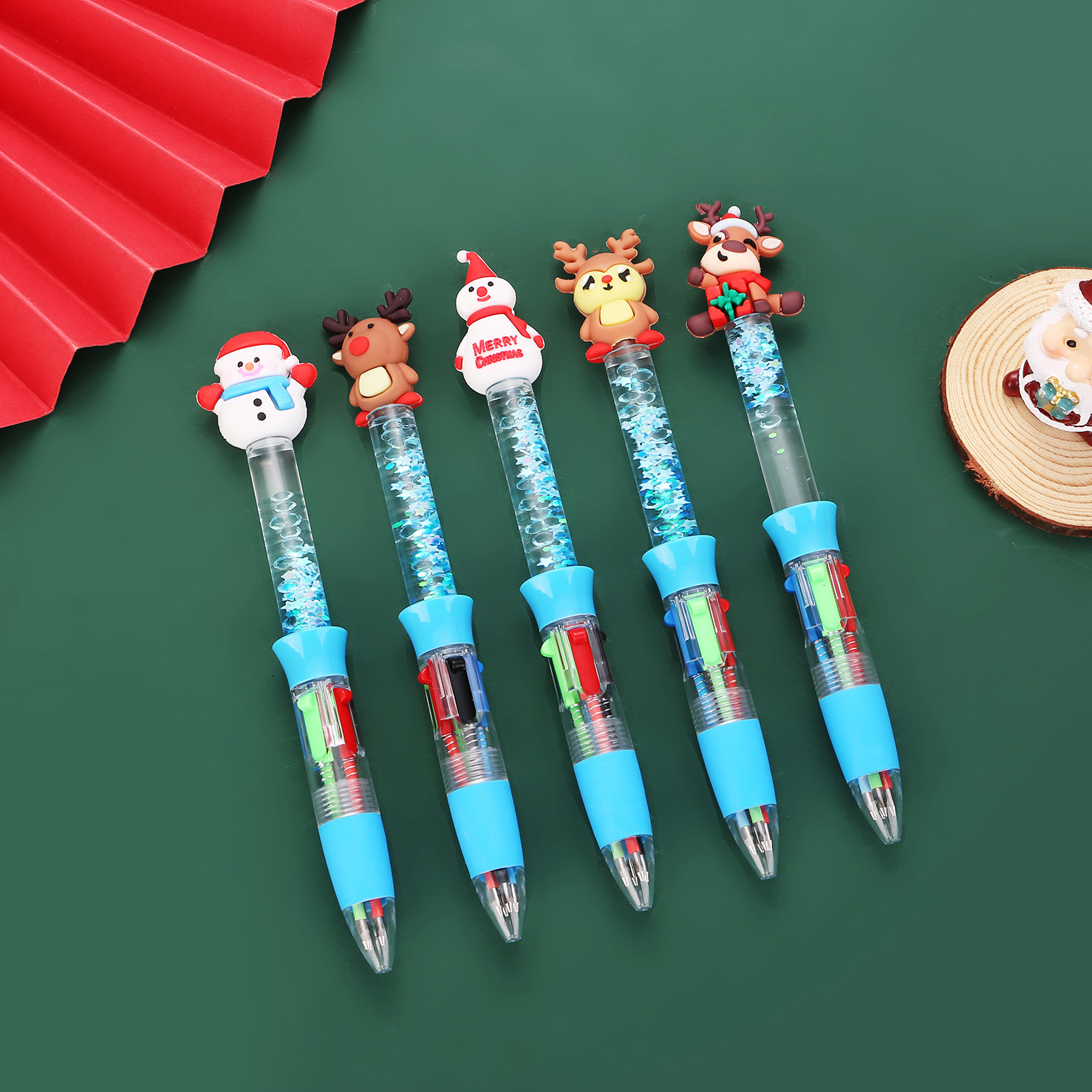 1 Piece Quantity Christmas, Learning Occasion 1 Piece Christmas Tree Santa Claus Snowman Christmas Learning Christmas Plastic Cute Ballpoint Pen