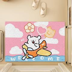 卡通線條小狗絲圈地墊玄關蹭土刮泥耐髒腳墊進門易打理入戶地墊