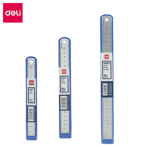 Deli 8461/8462/8463 steel ruler stainless steel ruler 15cm20cm30cm drawing measuring ruler ruler