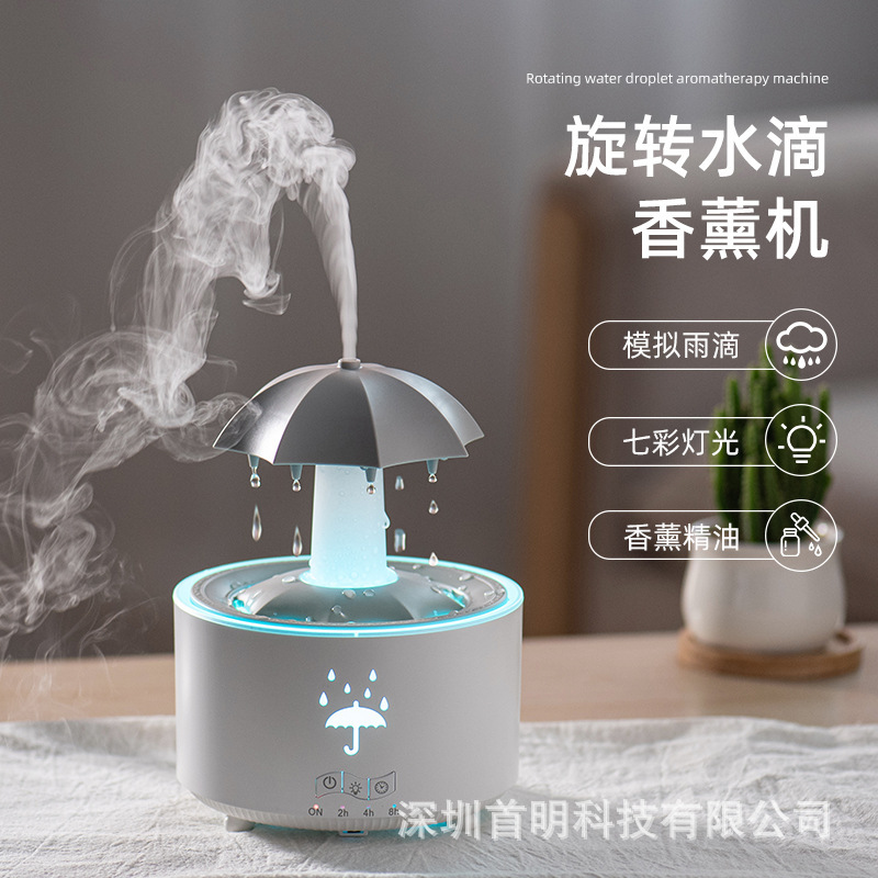 跨境新款水滴香薰机加湿器家用大雾量桌面静音遥控式精油扩香机|undefined