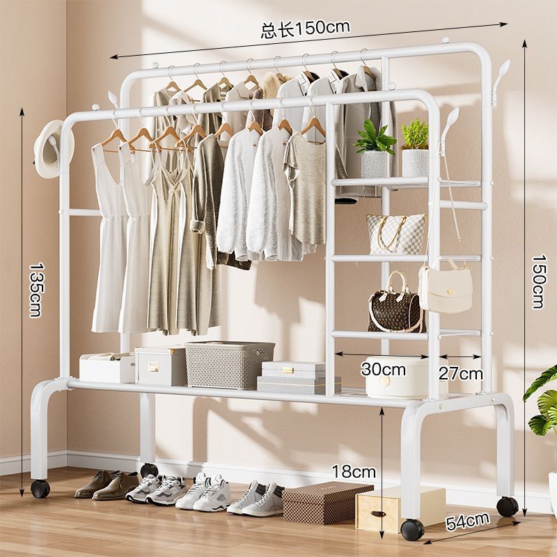 Percha de ropa móvil con ruedas tipo piso percha de ropa de dormitorio sala de estar doméstica red percha de ropa de lujo ligera percha de ropa al por mayor