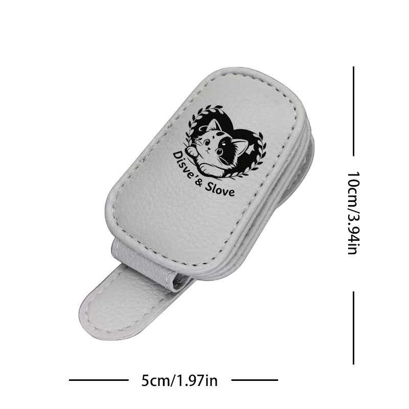 Cross-border bestseller sunglasses holder, creative car sun visor storage, gray heart-shaped kitten car glasses clip