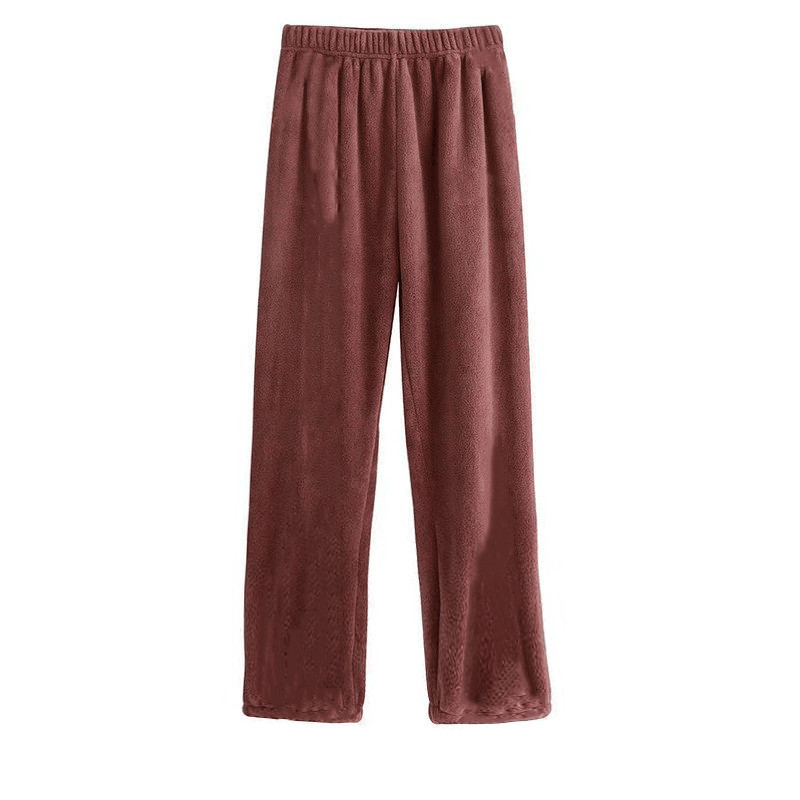 바지 스포츠 느슨한 파자마 바지 홈 산호 양털 겨울 스트레이트 따뜻한 바지 게으른 요정 학생 캐주얼 여성 따뜻한