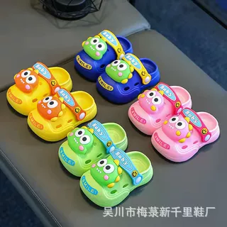 外贸跨境电商线上线下卡通小中童包头凉拖鞋Q01+2