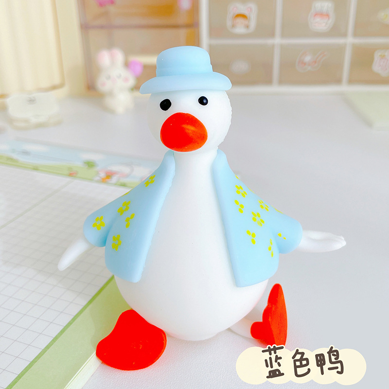 Red celebridad cambiando de ropa pato pellizco música de ventilación juguetes descompresivos dibujos animados animales descompresivos barracas de regalo extraño nuevo