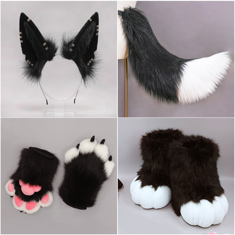 Una pieza hecha a mano Anubis antiguo egipcio mitología Cosplay Hu Lang oído JK tocado KC bestia oído diadema