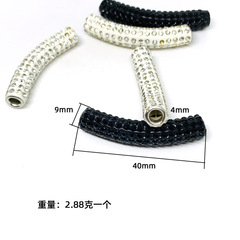 Factory supply shoe lace decoration, strap decoration, rhinestone tube, black and white rhinestones, shoe accessories