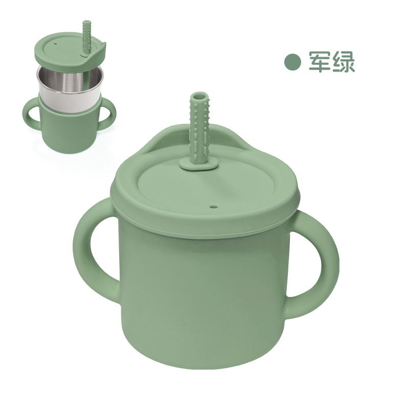 Amazon tazas de paja para niños tazas de bebés de acero inoxidable 3 - en - 1 tazas de agua para bebés tazas de paja tazas de bocadillos