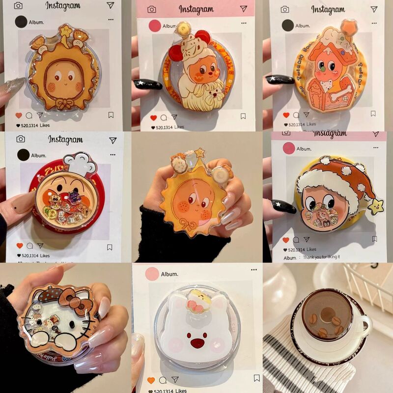 Cartoon Star Villain Coffee Suitable for Magsafe Magnetic Holder with Strong Adsorption Force and Retractable Desktop Airbag for Women