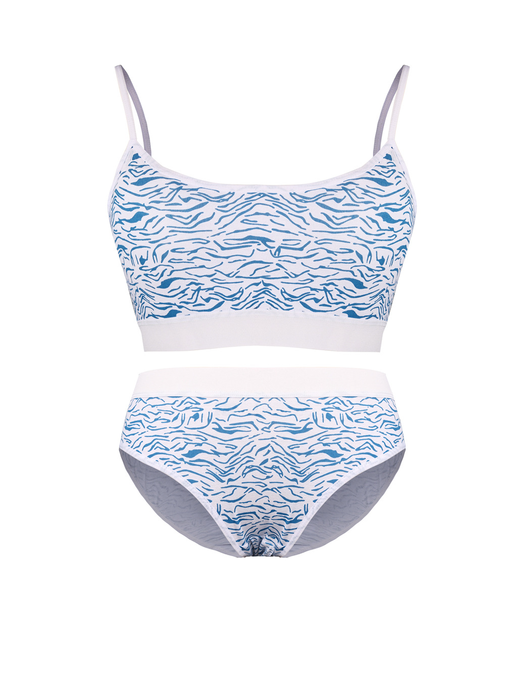 Ropa interior deportiva para niñas, traje de sujetador de chaleco, patrón de cebra, copa fija, ropa interior anticonvexa femenina de una etapa