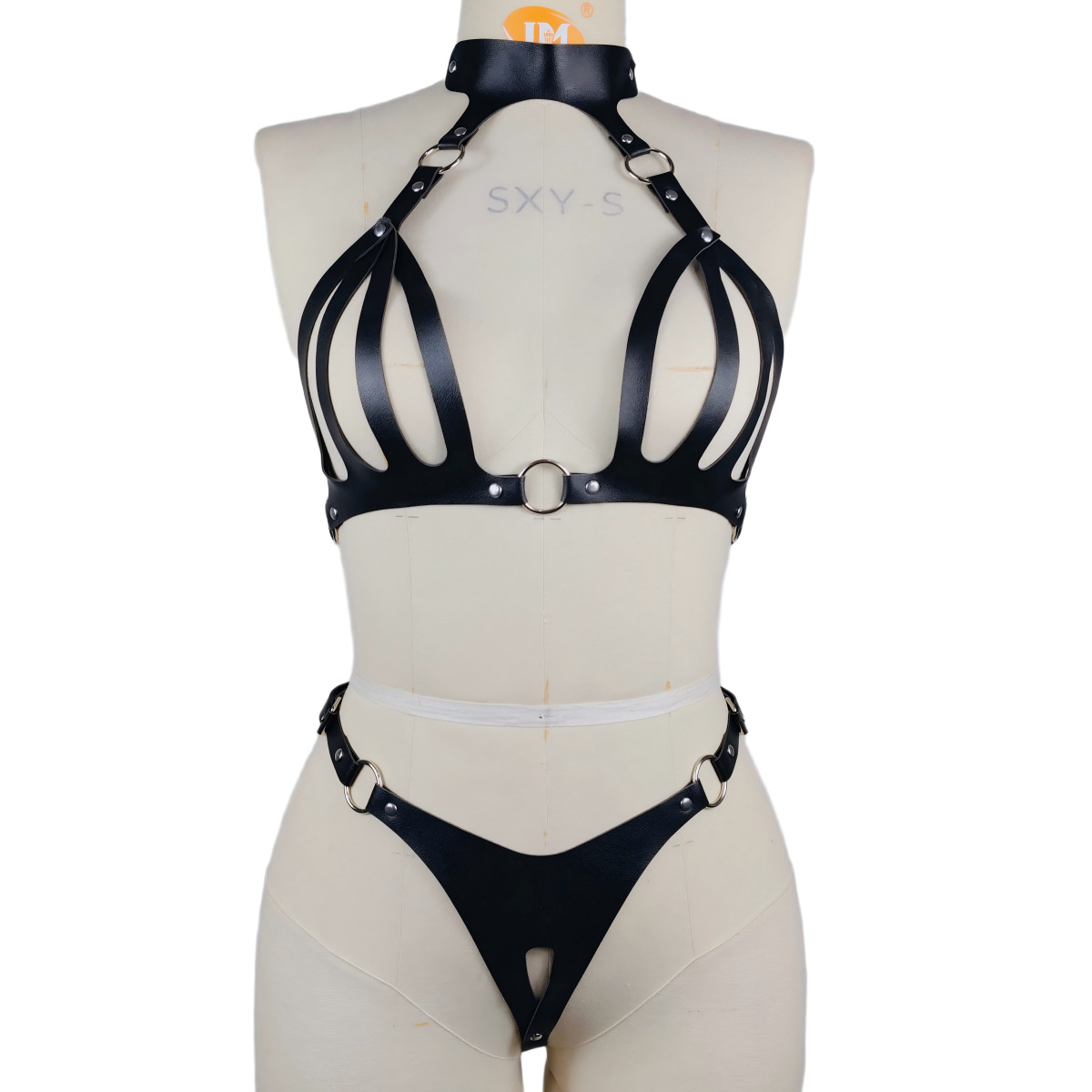 Productos para adultos, ropa de bondage negra, arnés de cuero, corsés, juguetes alternativos, pareja coqueteando, ropa de bondage al por mayor para mujeres image 7