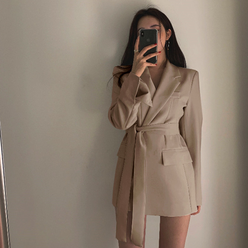 Khaki Suit Jacket 2026 Spring and Autumn Trendy High-End Stylish Slim-Fit Casual Versatile Blazer for Women