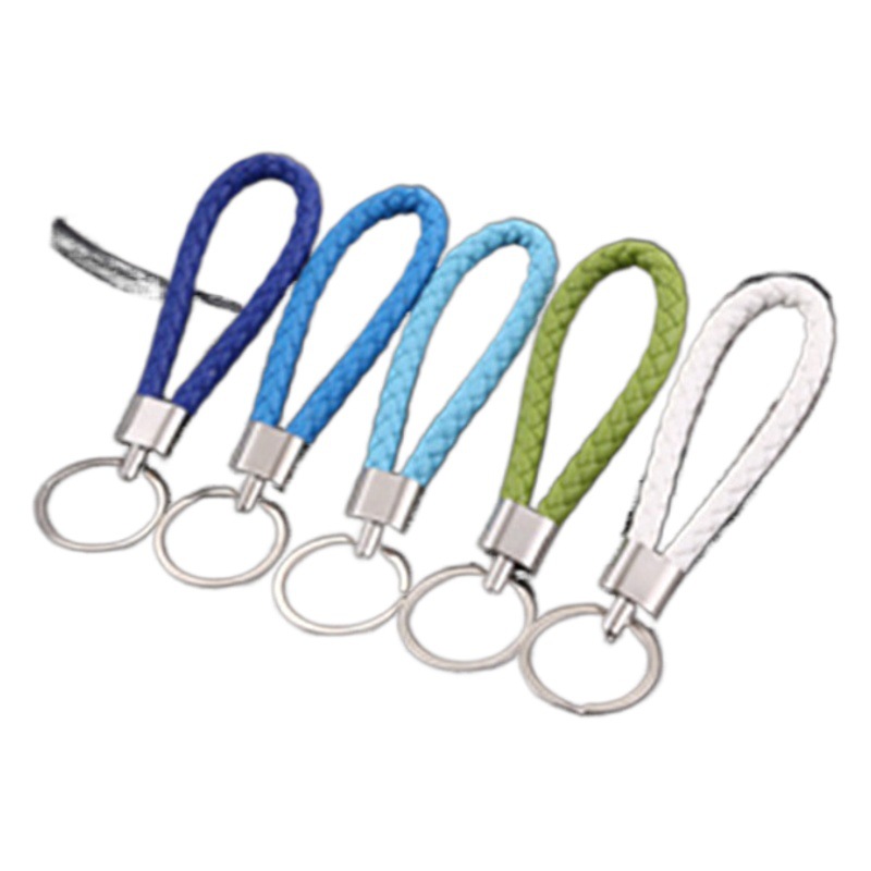 Creative new leather rope keychain woven car pendant color key rope pendant activity small gift jewelry