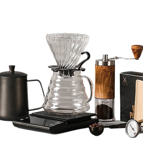 Molinillo de mano de mano de cafetera de café conjunto de entrada portátil al aire libre máquina de mano de granos de café máquina de café