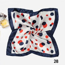 韩版色丁丝巾礼品小方巾女50cm春夏领巾时尚百搭印花丝巾围巾配饰