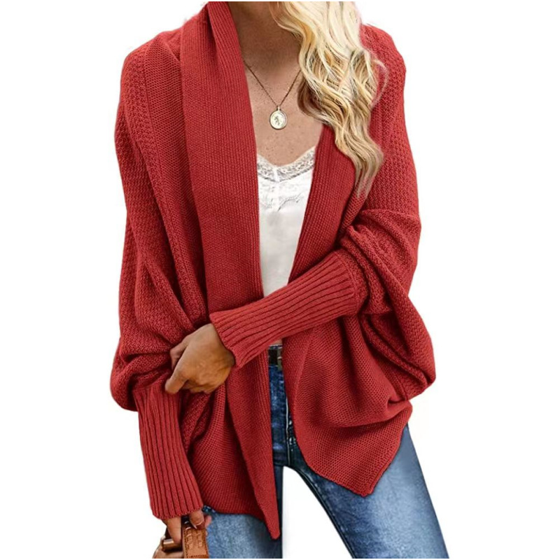 Europa y América transfronteriza Amazon AliExpress de punto chal suéter Batwing manga más tamaño de punto cardigan suéter abrigo