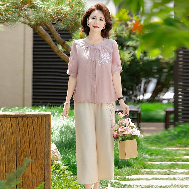 2025 новый набор одежды для мамы среднего возраста